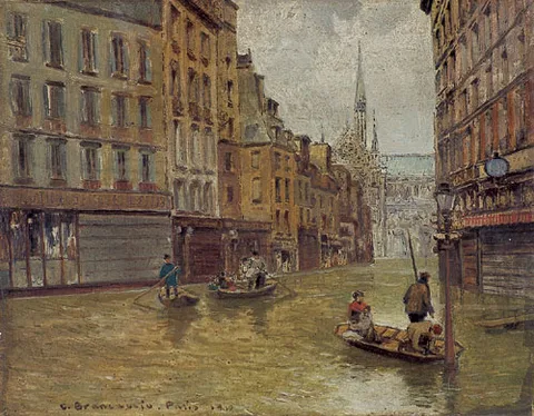 Carlo Brancaccio, Flood in Paris, 1910