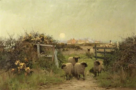 Sidney Pike, Sheep in a Meadow