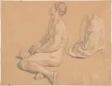 Gustav Heinrich Naecke, A Seated Man Nude and then Clothed