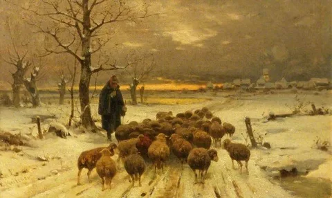 Ernst Adolph Meissner, The Sheep for Fodder Follow