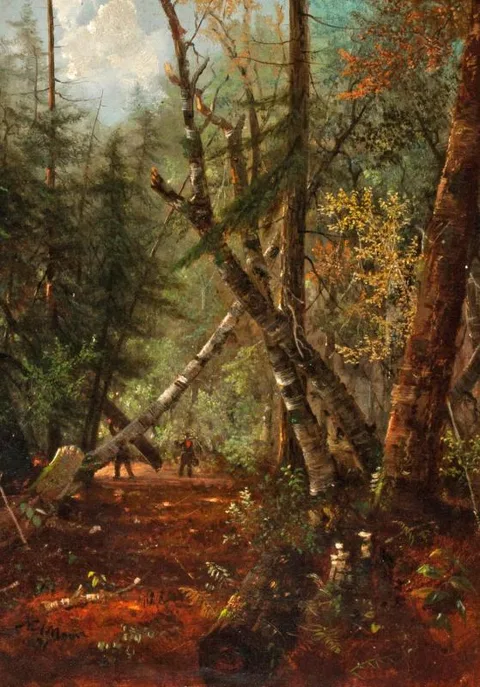 Nelson Augustus Moore, Forest Scene (Portaging)
