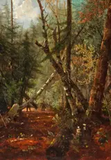 Nelson Augustus Moore, Forest Scene (Portaging)