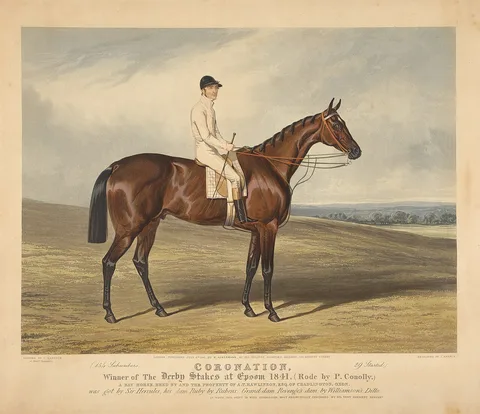 John Harris, "Coronation", Winner of the Derby Stakes at Epsom 1841, (rode by P. Conolly)