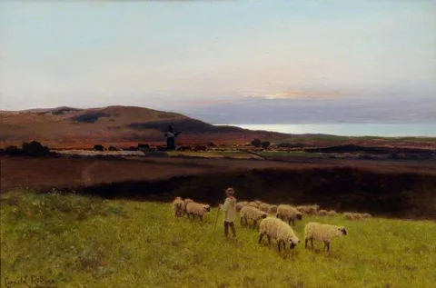 Leopold Rivers, Moorland with Sheep