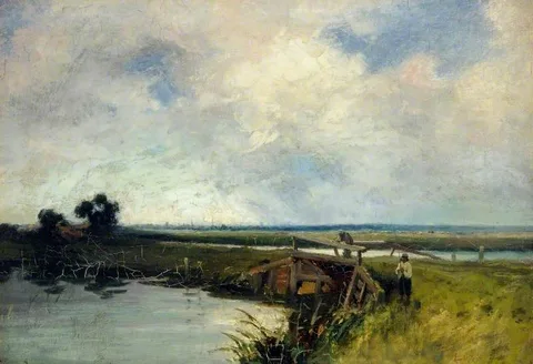 Leopold Rivers, Landscape with a Bridge