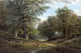 Alfred Augustus Glendening, Sr., Forest Scene with Deer
