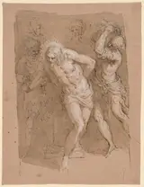 called Palma il Giovane Jacopo Negretti, Study for the Flagellation of Christ