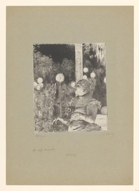 William Thornley, Zangeres Thérésa Valdon tijdens concert in de openlucht