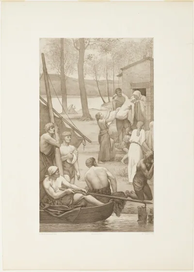 William Thornley, Pastoral Life of Saint Geneviève (left panel)