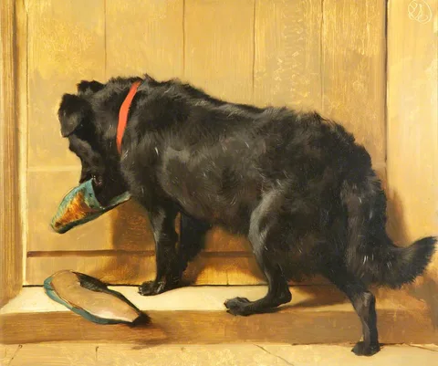 Edwin Henry Landseer, A Dog with a Slipper