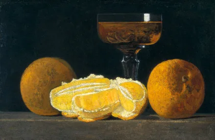 John F. Peto, Still Life with Oranges and Goblet of Wine