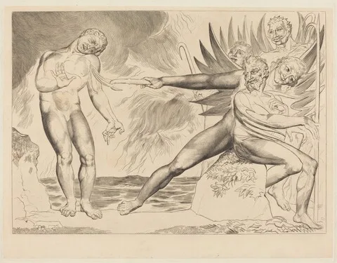 William Blake, The Circle of the Corrupt Officials; the Devils Tormenting Ciampolo