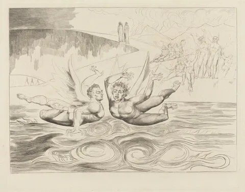 William Blake, The Circle of the Corrupt Officials; the Devils Mauling Each Other
