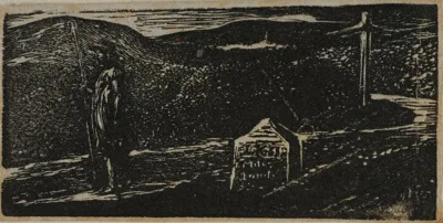 William Blake, Colinet's Journey: Milestone Marked LXII Miles to London, from The Pastorals of Virgil