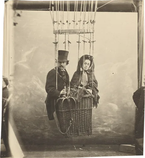 Nadar, Self-Portrait with Wife Ernestine in a Balloon Gondola