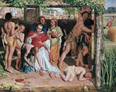 William Holman Hunt, A Converted British Family Sheltering a Christian Missionary from the Persecution of the Druids
