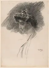 Giovanni Boldini, Bust of a Young Woman in Profile