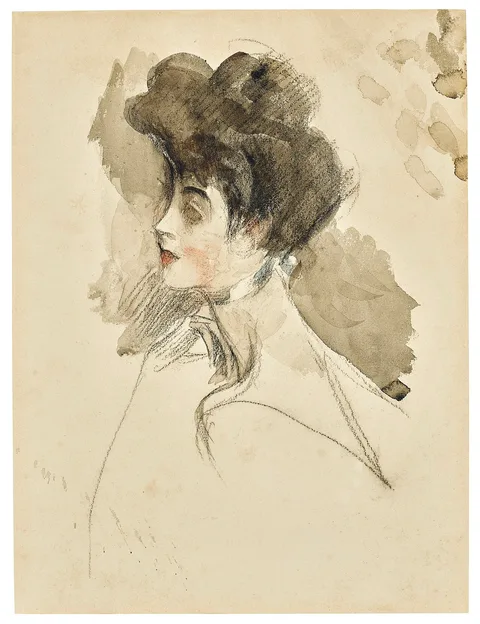 Giovanni Boldini, Head of a woman, looking to the left