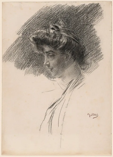 Giovanni Boldini, Bust of a Young Woman in Profile