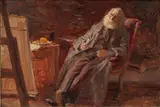 Anna Ancher, The Painter Vilhelm Kyhn Smoking his Pipe