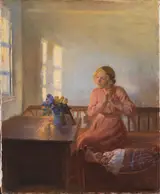 Anna Ancher, A Young Girl Plaiting her Hair