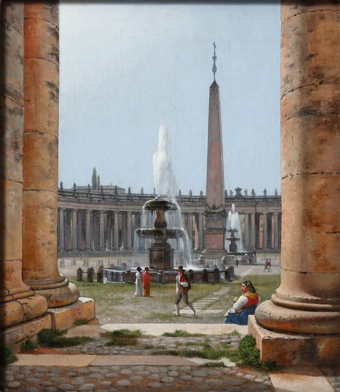 Christoffer Wilhelm Eckersberg, View of the Colonnade, St. Peter’s Square