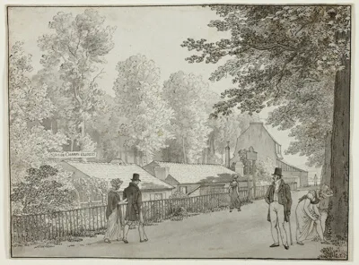 Christoffer Wilhelm Eckersberg, Relais, Avenue des Champs-Élysées, Paris (recto); Scene from the Life of Odysseus (verso)