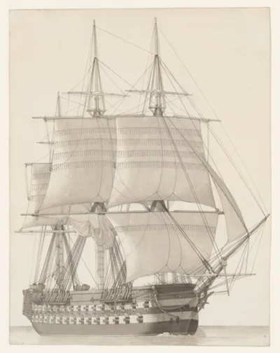 Christoffer Wilhelm Eckersberg, Vessel of the Russian Line (Vaisseau de ligne russe)