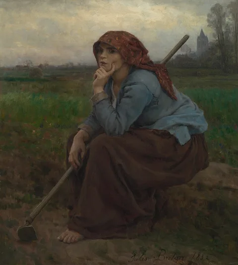 Jules Breton, Young Peasant Girl with a Hoe