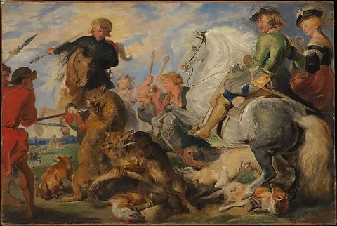 Edwin Landseer, Copy after Rubens's "Wolf and Fox Hunt"