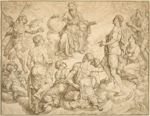 Maarten van Heemskerck, Satan Challenges God to Remove his Protection from Job