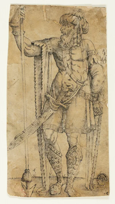 Maarten van Heemskerck, Turbaned Soldier Holding a Lance