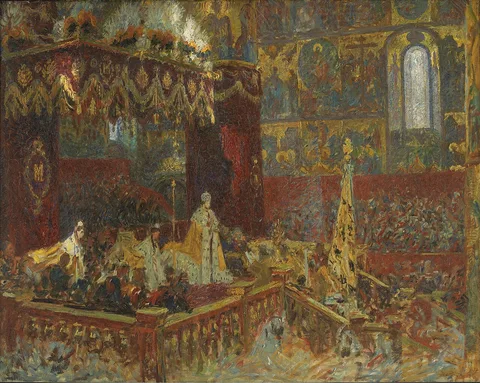 Laurits Tuxen, The Coronation Ceremony of Tsar Nicolai II in Moscow. Sketch