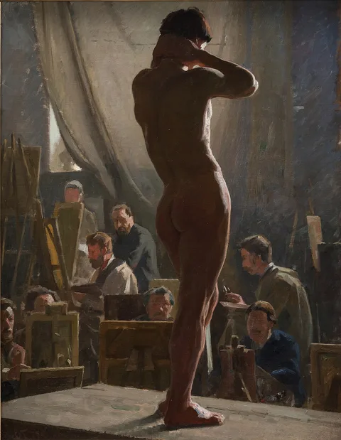 Laurits Tuxen, Male Nude in the Studio of Bonnat