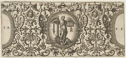 Theodor de Bry, An Angel Trampling a Skeleton, from Grotisch fur alle Kunstler