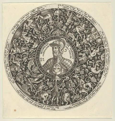 Theodor de Bry, Portrait of the Duke of Alva, from a Series of Tazza Designs