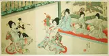 Toyohara Chikanobu, A Puppet Play in the Inner Palace of Edo Castle (from the series The Inner Palace of Chiyoda Castle)