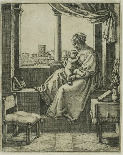 Barthel Beham, Virgin and Child by the Window