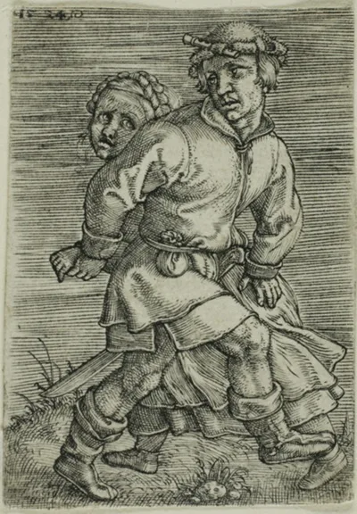 Barthel Beham, Peasant Couple Dancing