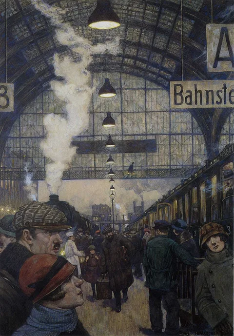 Hans Baluschek, Train Station (Lehrter Bahnhof)