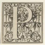 Bernard Picart, Roman Alphabet letter P with Louis XIV decoration