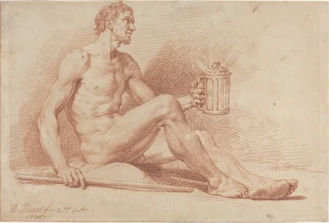 Bernard Picart, Male Nude with a Lamp (Diogenes)