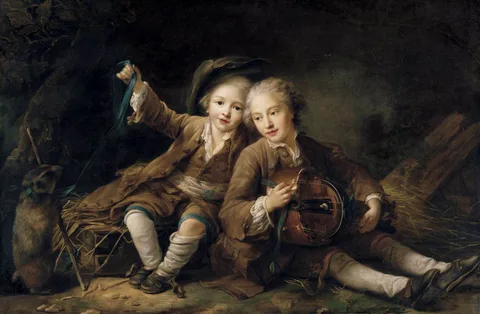François-Hubert Drouais, The Children of the Duc de Bouillon Dressed as Montagnards