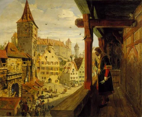 William Bell Scott, Albrecht Dürer on the Balcony of his House