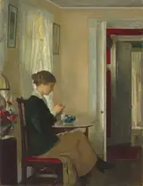 Edmund Charles Tarbell, Josephine Knitting