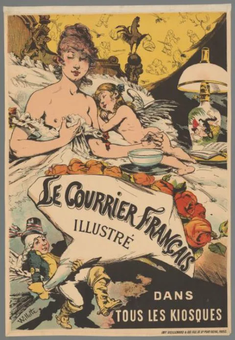 Adolphe Léon Willette, Reclamebiljet: Le Courrier Français illustré dans les kiosques