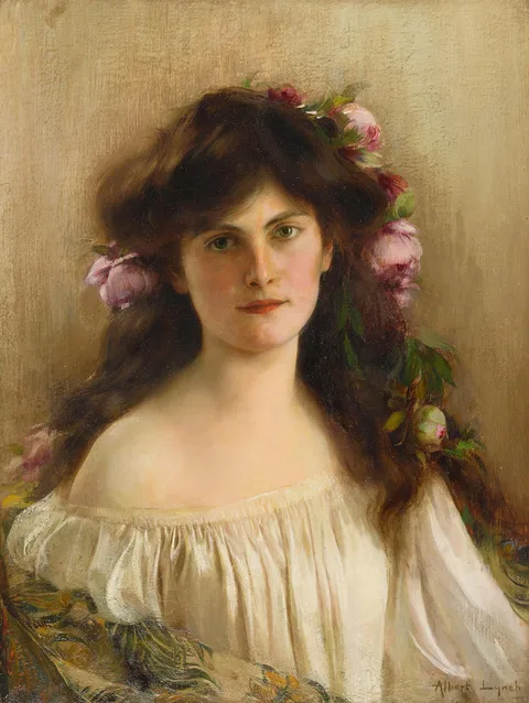 Albert Lynch, A portrait of a maiden