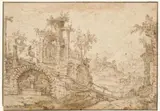 Tobias Verhaecht, Landschap met antieke ruïnes