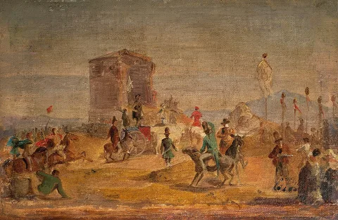 Carl Steffeck, Cervara-Fest in der Campagna