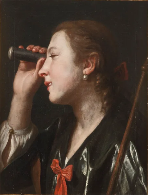 Pietro Rotari, Girl Looking through a Telescope